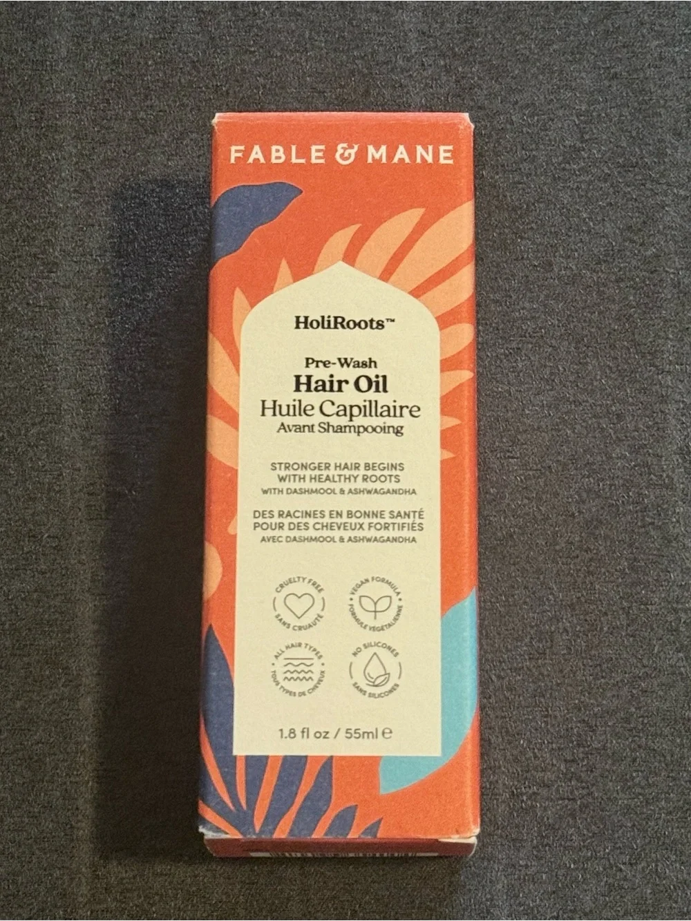 Fable & Mane HoliRoots Pre-Wash Hair Oil w Dashmool & Ashwaganda - 1.8 fl oz NWB